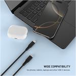 Fixed Liquid silicone krátký nabíjací a dátový kábel s konektormi USB-C/USB-C a podporou PD, 0.3m, USB 2.0, 60W, čierny