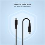 Fixed Liquid silicone krátký nabíjací a dátový kábel s konektormi USB-C/USB-C a podporou PD, 0.3m, USB 2.0, 60W, čierny