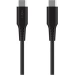 Fixed Liquid silicone krátký nabíjací a dátový kábel s konektormi USB-C/USB-C a podporou PD, 0.3m, USB 2.0, 60W, čierny