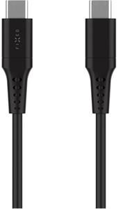 Fixed Liquid silicone krátký nabíjací a dátový kábel s konektormi USB-C/USB-C a podporou PD, 0.3m, USB 2.0, 60W, čierny