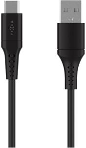Fixed Liquid silicone krátký nabíjací a dátový kábel s konektormi USB/USB-C a podporou PD, 0.3m, USB 2.0, 60W, čierny