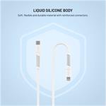 Fixed Liquid silicone nabíjací a dátový kábel s konektormi USB-C/Lightning a podporou PD, 1.2m, USB 2.0, 60W, biely