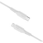 Fixed Liquid silikóne kábel USB-C na Lightning M/M, PD, 1,2m, 60W, MFI, biely