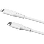 Fixed Liquid silikóne kábel USB-C na Lightning M/M, PD, 1,2m, 60W, MFI, biely