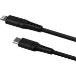 Fixed Liquid silikóne kábel USB-C na Lightning M/M, PD, 1,2m, 60W, MFI, čierny