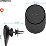 Fixed MagAir držiak do auta s bezdrôtovým nabíjaním s podporou uchytenia MagSafe a štandardom Qi2, 15W, čierny