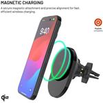 Fixed MagAir držiak do auta s bezdrôtovým nabíjaním s podporou uchytenia MagSafe a štandardom Qi2, 15W, čierny