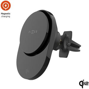 Fixed MagAir držiak do auta s bezdrôtovým nabíjaním s podporou uchytenia MagSafe a štandardom Qi2, 15W, čierny