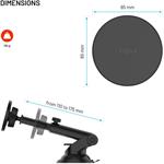 Fixed MagCircle XL, magnetický držiak s prísavkou na sklo alebo palubnú dosku a podporou MagSafe, čierny