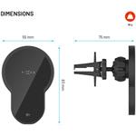 Fixed MagClick 2 držiak s bezdrôtovým nabíjaním s podporou MagSafe, 15W, Qi2, čierny