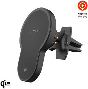 Fixed MagClick 2 držiak s bezdrôtovým nabíjaním s podporou MagSafe, 15W, Qi2, čierny