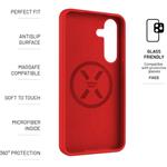 Fixed MagFlow kryt s podporou MagSafe pre Samsung Galaxy S25+, červený