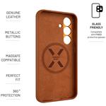 Fixed MagLeather kožený kryt s podporou MagSafe pre Samsung Galaxy S25, hnedý