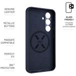 Fixed MagLeather kožený kryt s podporou MagSafe pre Samsung Galaxy S25, modrý