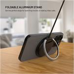 Fixed MagPad bezdrôtová nabíjačka s podporou uchytenia MagSafe a stojanom, 15W, čierna