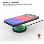 Fixed MagPad bezdrôtová nabíjačka s podporou uchytenia MagSafe a stojanom, 15W, čierna