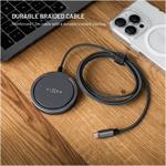 Fixed MagPad Pro, bezdrôtová nabíjačka s Qi2 podporou MagSafe a stojanom, 15W, sivá