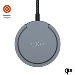 Fixed MagPad Pro, bezdrôtová nabíjačka s Qi2 podporou MagSafe a stojanom, 15W, sivá