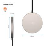 Fixed MagPad Slim bezdrôtová nabíjačka s Qi2.2, podporou MagSafe, 25W, titánová