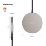 Fixed MagPad Slim s Qi2, bezdrôtová nabíjačka, podpora MagSafe, 15W, titánová