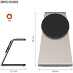 Fixed MagPowerstation Alu 2 stojan s bezdrôtovým nabíjaním 3v1 s podporou MagSafe, Qi2, titánový