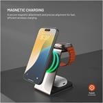 Fixed MagPowerstation Alu 2 stojan s bezdrôtovým nabíjaním 3v1 s podporou MagSafe, Qi2, titánový