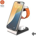 Fixed MagPowerstation Alu 2 stojan s bezdrôtovým nabíjaním 3v1 s podporou MagSafe, Qi2, titánový