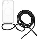 Fixed MagPure Neck puzdro s čiernou šnúrkou na krk pre Apple iPhone 17e/16e