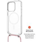 Fixed MagPure Neck puzdro s ružovou šnúrkou na krk pre Apple iPhone 17e/16e
