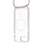Fixed MagPure Neck puzdro s ružovou šnúrkou na krk pre Apple iPhone 17e/16e