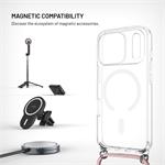Fixed MagPure Neck puzdro s ružovou šnúrkou na krk pre Apple iPhone 18 Pro/17 Pro