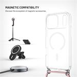 Fixed MagPure Neck puzdro s ružovou šnúrkou na krk pre Apple iPhone 18 Pro Max/17 Pro Max