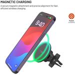 Fixed MagRound 2 držiak s bezdrôtovým nabíjaním, podpora MagSafe, 15W, Qi2, čierny