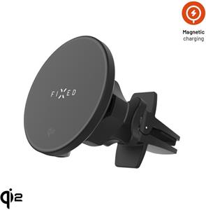 Fixed MagRound 2 držiak s bezdrôtovým nabíjaním, podpora MagSafe, 15W, Qi2, čierny