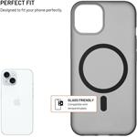 Fixed MagStory TPU gélový kryt s podporou MagSafe pre Apple iPhone 15, dymový