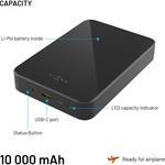 Fixed MagZen 10 Crystal, powerbanka s bezdrôtovým nabíjaním so štandardom Qi2 a podporou MagSafe, 10 000 mAh, čierna