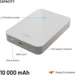 Fixed MagZen 10 Crystal, powerbanka s bezdrôtovým nabíjaním so štandardom Qi2 a podporou MagSafe, 10 000 mAh, titánová