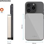 Fixed MagZen 10 Crystal, powerbanka s bezdrôtovým nabíjaním so štandardom Qi2 a podporou MagSafe, 10 000 mAh, titánová