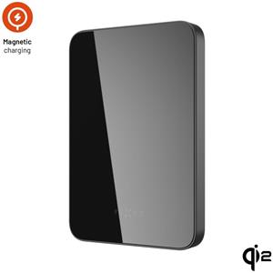 Fixed MagZen 5 Crystal, powerbanka s bezdrôtovým nabíjaním so štandardom Qi2 a podporou MagSafe, 5 000 mAh, čierna
