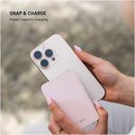 Fixed MagZen 5 Crystal, powerbanka s bezdrôtovým nabíjaním so štandardom Qi2 a podporou MagSafe, 5 000 mAh, ružová