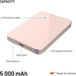 Fixed MagZen 5 Crystal, powerbanka s bezdrôtovým nabíjaním so štandardom Qi2 a podporou MagSafe, 5 000 mAh, ružová