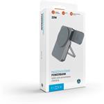 Fixed MagZen 5 Stand powerbanka so stojanom s integrovanou Apple Watch nabíjačkou a podporou MagSafe, 5 000 mAh, sivá