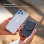 Fixed MagZen 5 Stand powerbanka so stojanom s integrovanou Apple Watch nabíjačkou a podporou MagSafe, 5 000 mAh, sivá