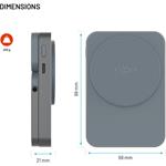 Fixed MagZen 5 Stand powerbanka so stojanom s integrovanou Apple Watch nabíjačkou a podporou MagSafe, 5 000 mAh, sivá