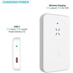 Fixed MagZen Powerbanka s bezdrôtovým nabíjaním a podporou Magsafe, 6 000 mAh, biela