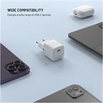 Fixed Mini set sieťovej GaN nabíjačky s USB-C výstupom a USB-C/USB-C káblom, podpora PD, 1,2 m, 30W, biely