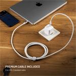 Fixed Mini Set sieťovej GaN nabíjačky s USB-C výstupom a USB-C/USB-C káblom, podpora PD, 2 metre, 65W, biely