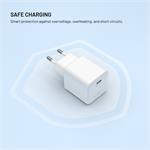 Fixed Mini Set sieťovej GaN nabíjačky s USB-C výstupom a USB-C/USB-C káblom, podpora PD, 2 metre, 65W, biely