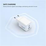 Fixed Mini Sieťová GaN nabíjačka s 2xUSB-C a USB výstupom, podpora PD, 100W, biela