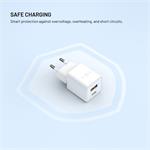 Fixed Mini sieťová GaN nabíjačka s USB-C a USB výstupom a podporou PD, 30W, biela